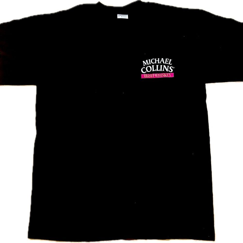 NEW! Michael Collins Irish whiskey men’s Medium black T-shirt cotton Vintage NOS